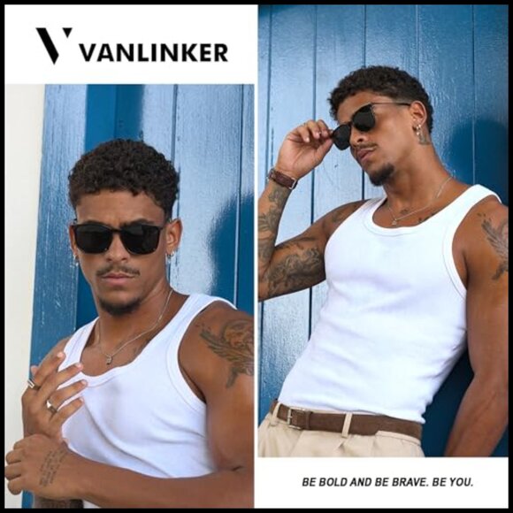 Metal Frame Polarized Sunglasses Classic Rectangular UV Protection - Picture 3 of 7